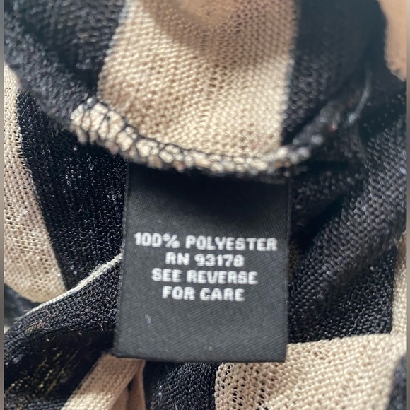 Premise Studio Black and Tan/Beige Striped Lightweight Open‎ Cardigan Large/L E - Picture 4 of 4